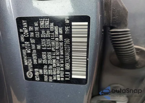 2019 Hyundai Kona Se z USA, uszkodzony, nr VIN KM8K12AAXKU237160